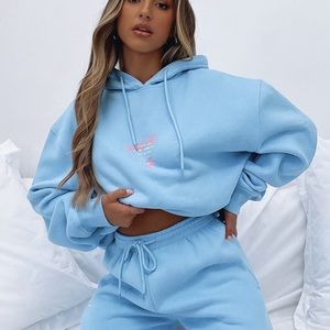 White Fox “The New Way” Hoodie in baby blue